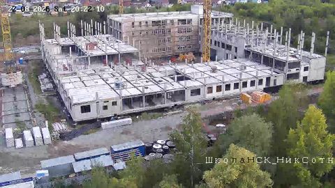 Live stream of a wide shot of a construction site